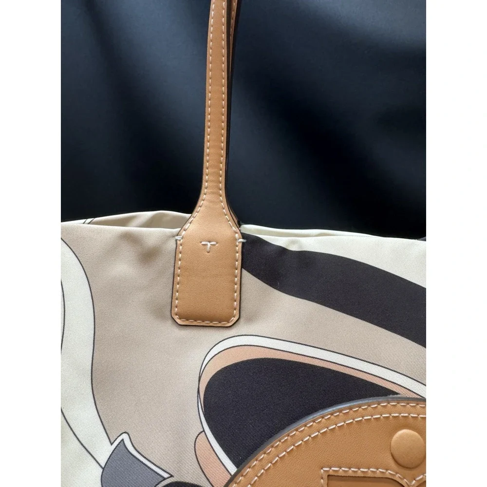 Tory Burch Ella Printed Tote Neutral Tulip Swirl Large 88237 Designer Bag